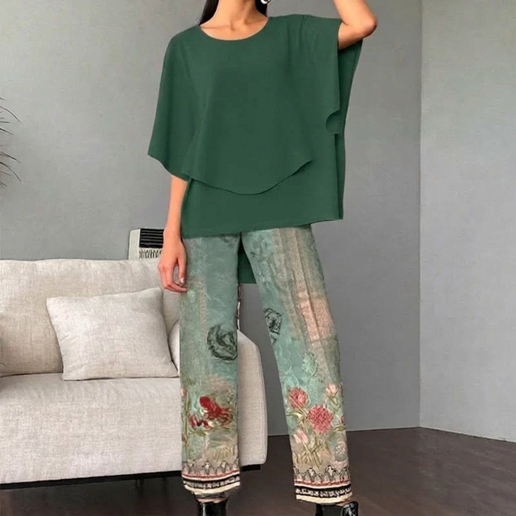 Nadia - Conjunto casual cómodo de 2 piezas
