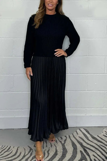 Claudia - Maxi dress with jersey and pleated skirt