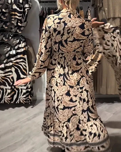 Abril - Vestido camisero floral de estilo vintage
