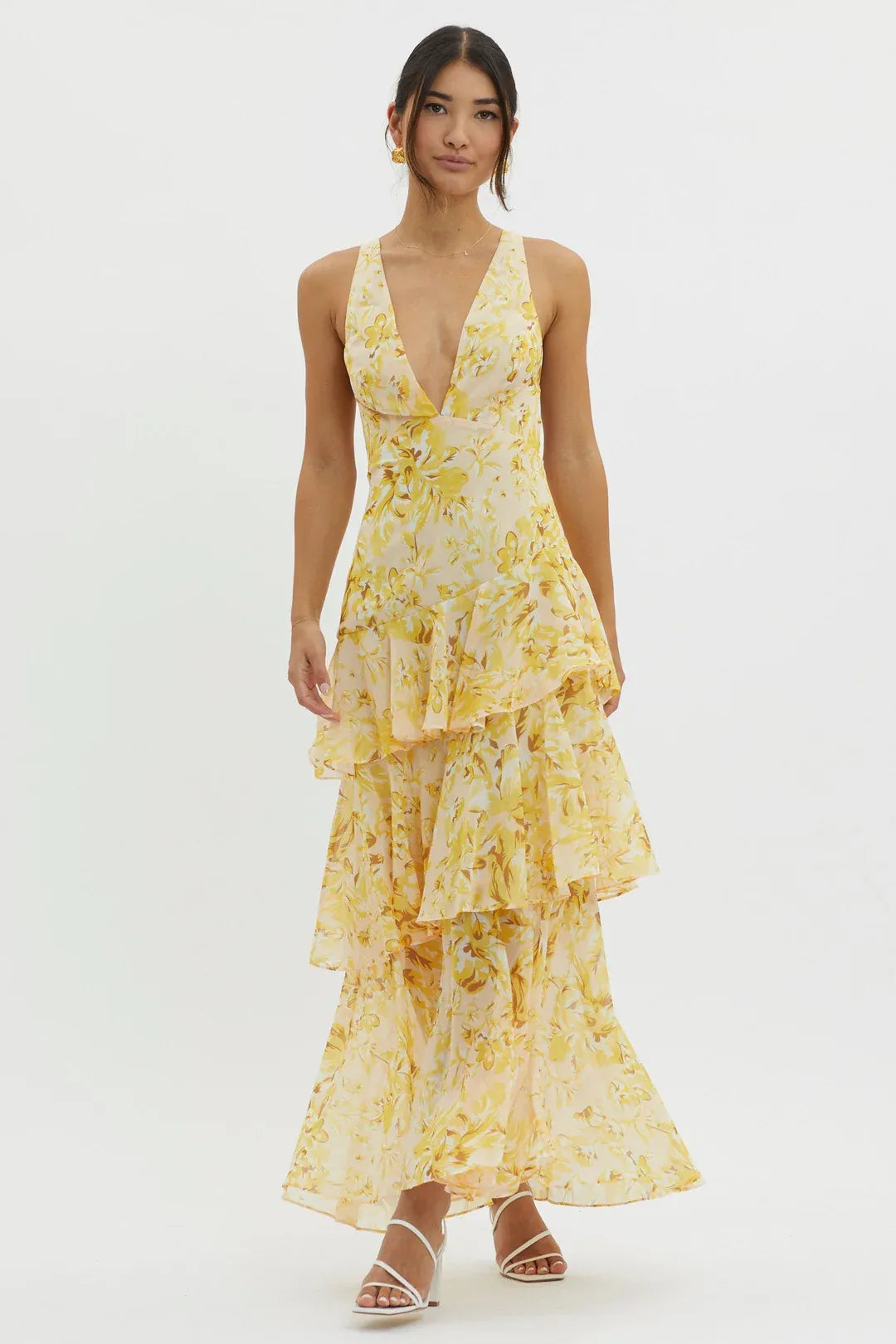 Maya - Floral Ruffle Maxi Dress