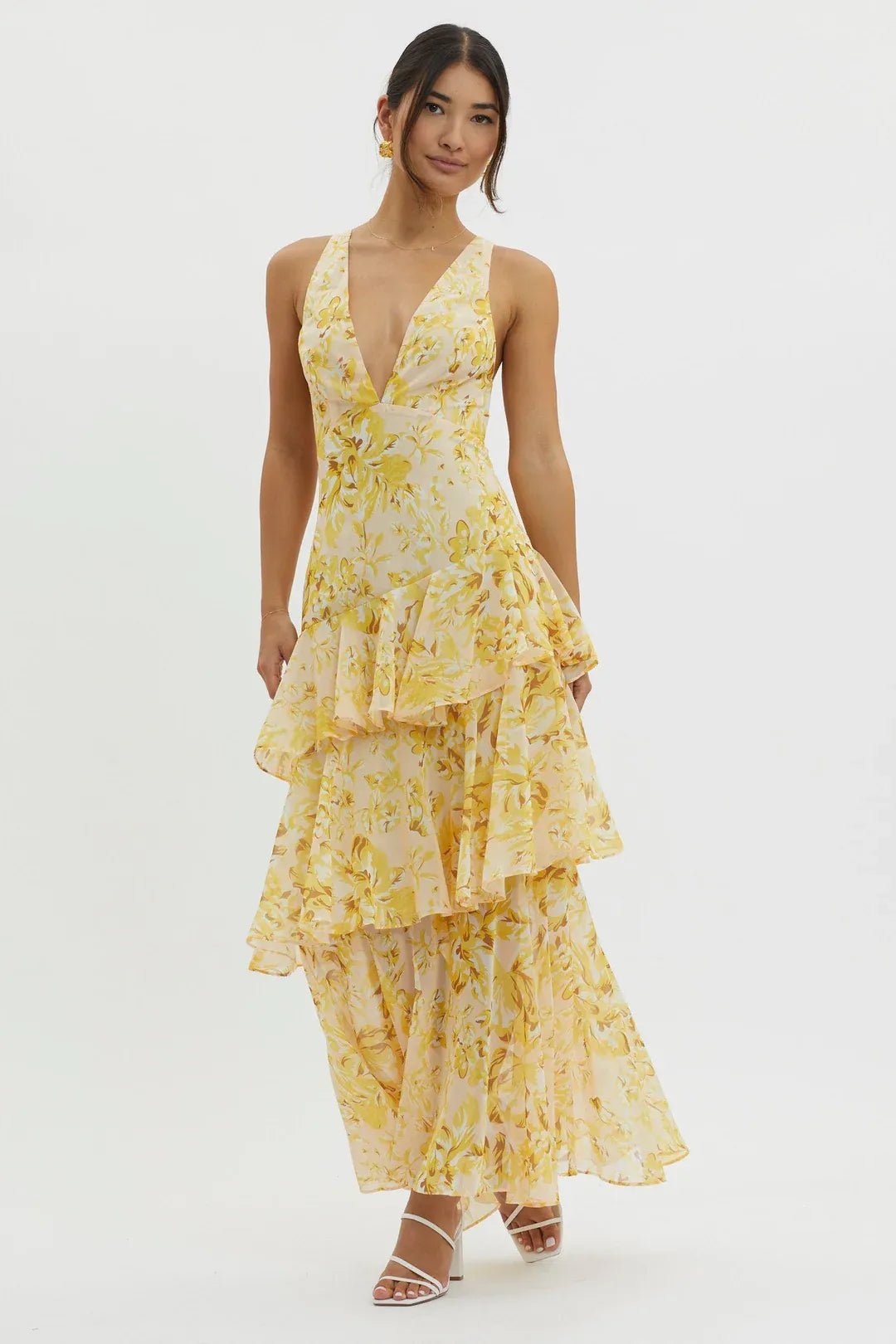 Maya - Floral Ruffle Maxi Dress