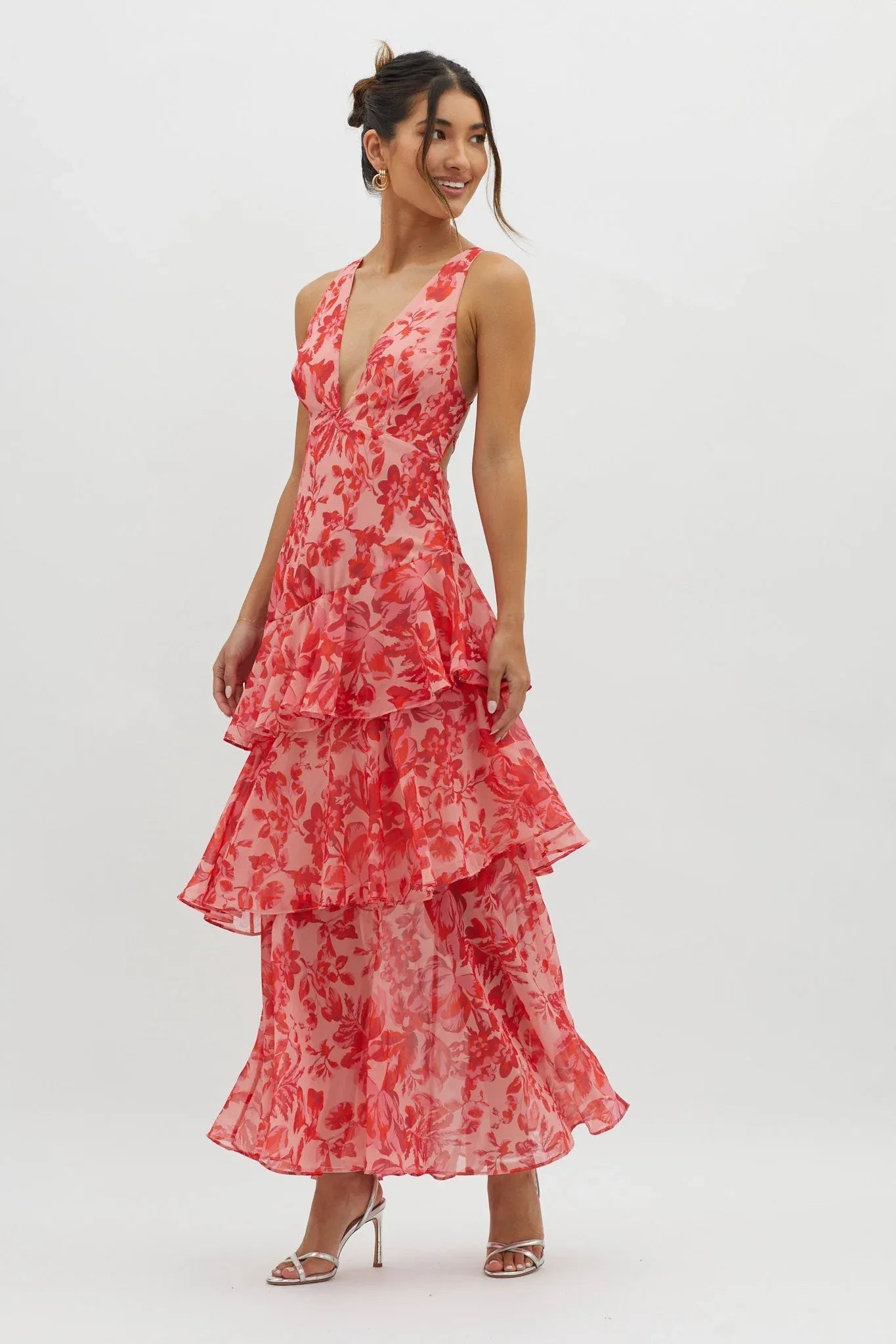 Maya - Floral Ruffle Maxi Dress