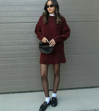 Vera - Conjunto de punto oversize con minifalda