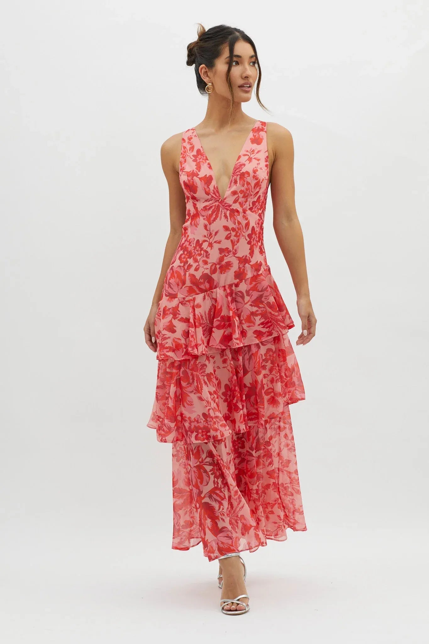 Maya - Floral Ruffle Maxi Dress