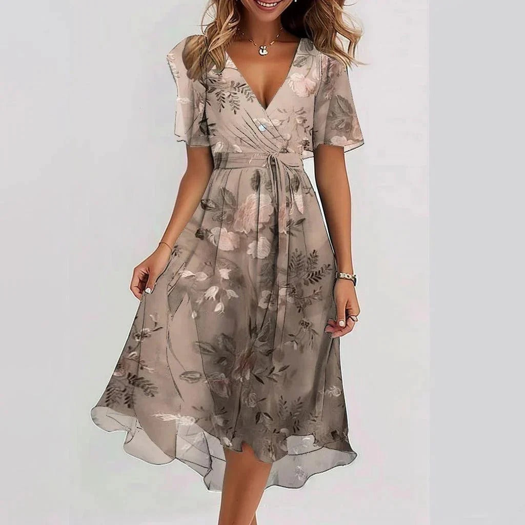 Fiona - Vestido midi especial de manga corta