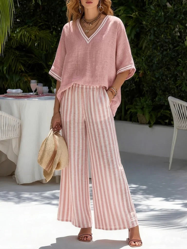 Amalia | Conjunto de Rayas Elegante y Casual