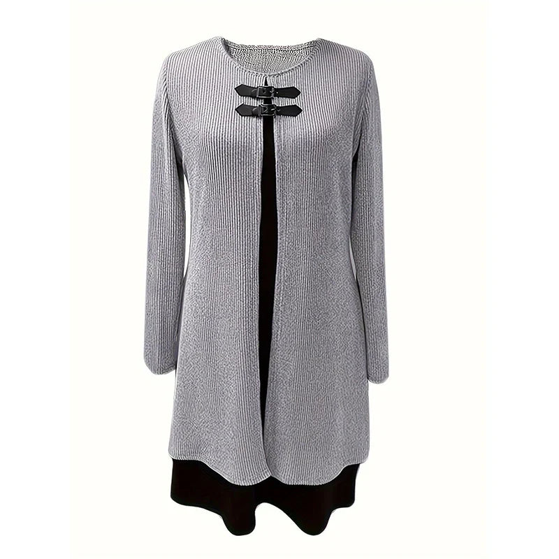 Clara - Vestido de corte A con efecto de dos piezas