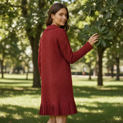 Elvira - Short dress with lapel and subtle shimmer