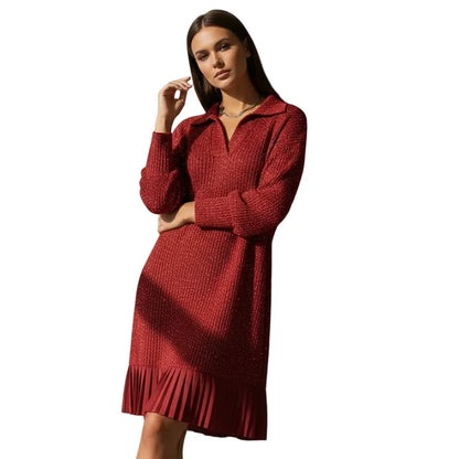Elvira - Short dress with lapel and subtle shimmer