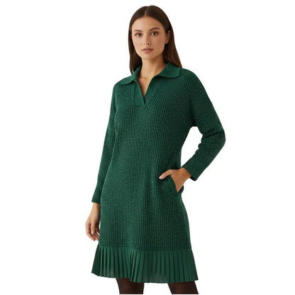 Elvira - Short dress with lapel and subtle shimmer