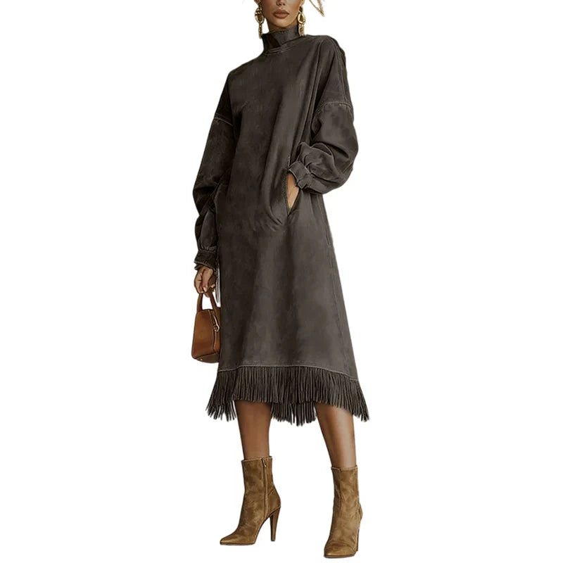 Teresa – Vestido fluido de ante sintético