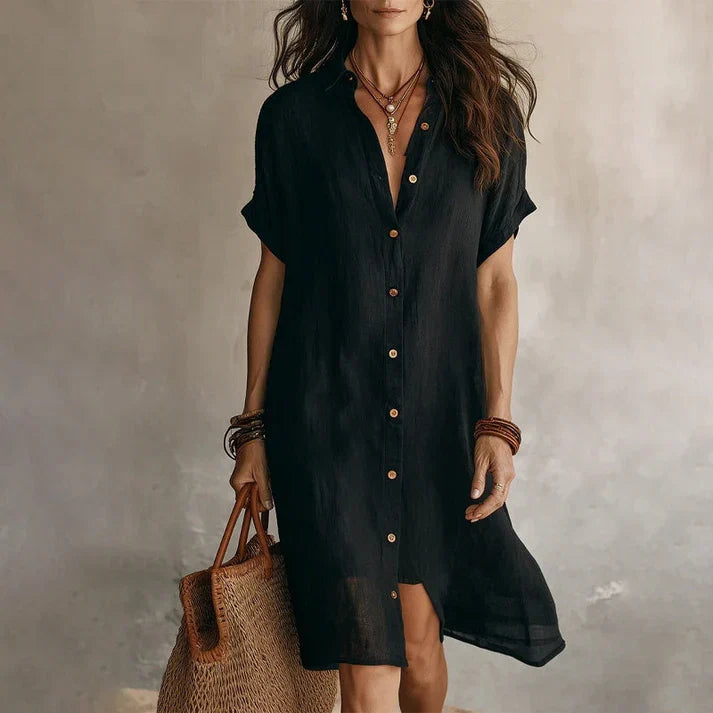 Vega - Vestido camisero de manga corta