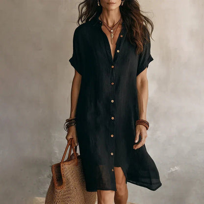 Vega - Vestido camisero de manga corta