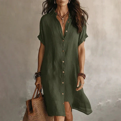 Vega - Vestido camisero de manga corta