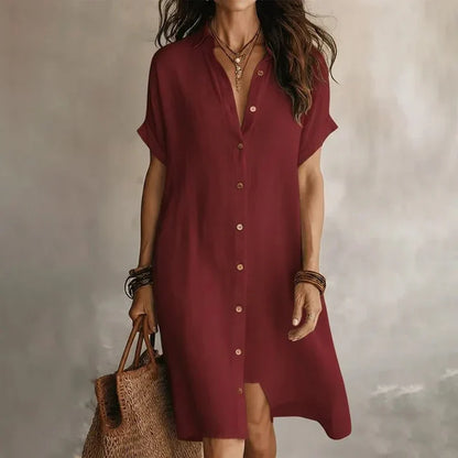 Vega - Vestido camisero de manga corta