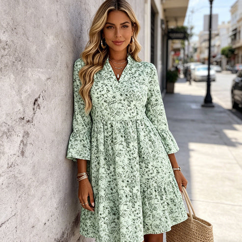 Soraya - V-neck printed dress