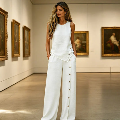 Claudia - Sleeveless Top and Wide-Leg Pants Set