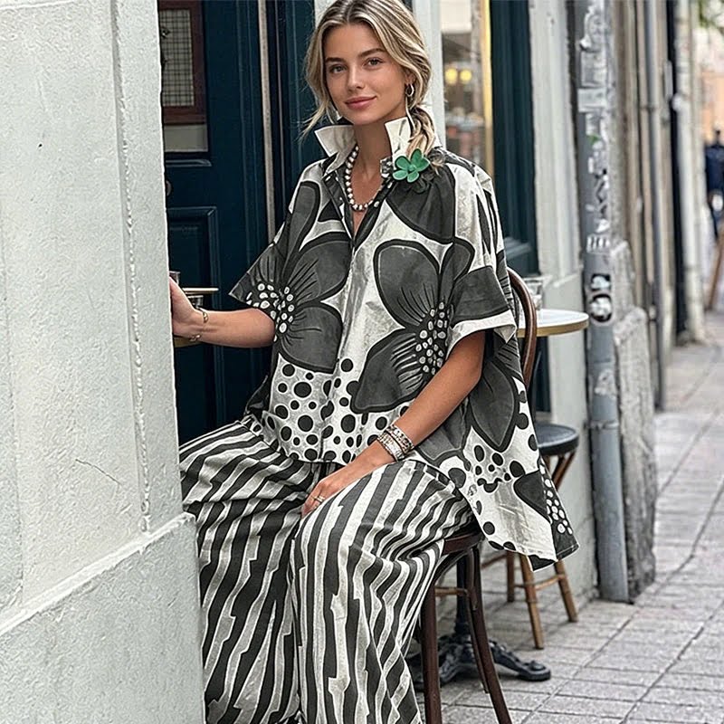 Valentina - Conjunto estampado de dos piezas