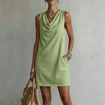 Noa - Elegant dress with a draped neckline
