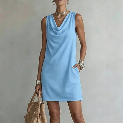 Noa - Elegant dress with a draped neckline