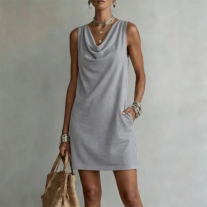 Noa - Elegant dress with a draped neckline