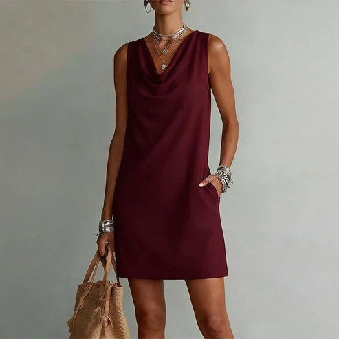 Noa - Elegant dress with a draped neckline