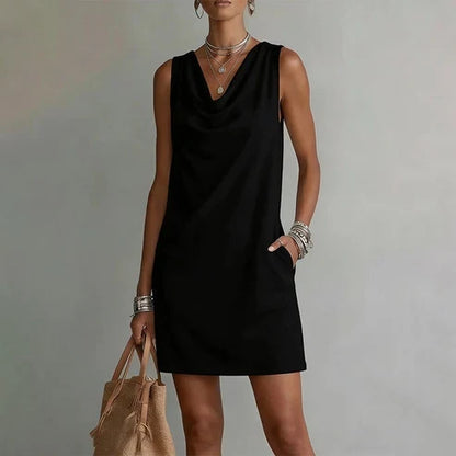 Noa - Elegant dress with a draped neckline