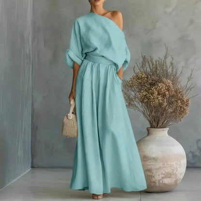 Alba - Strapless top and wide-leg trousers set