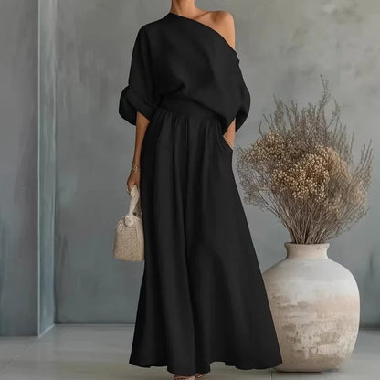 Alba - Strapless top and wide-leg trousers set