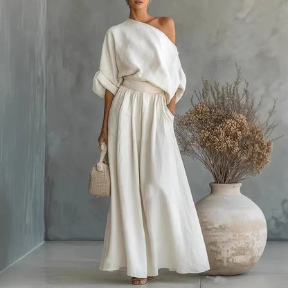 Alba - Strapless top and wide-leg trousers set