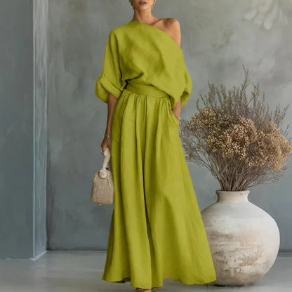 Alba - Strapless top and wide-leg trousers set