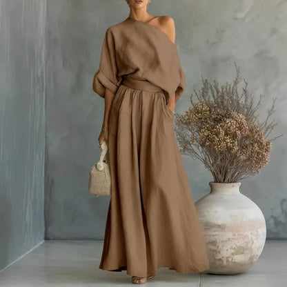Alba - Strapless top and wide-leg trousers set